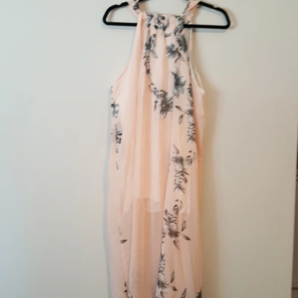 Tie neck pink floral summer dress by fashion Mia